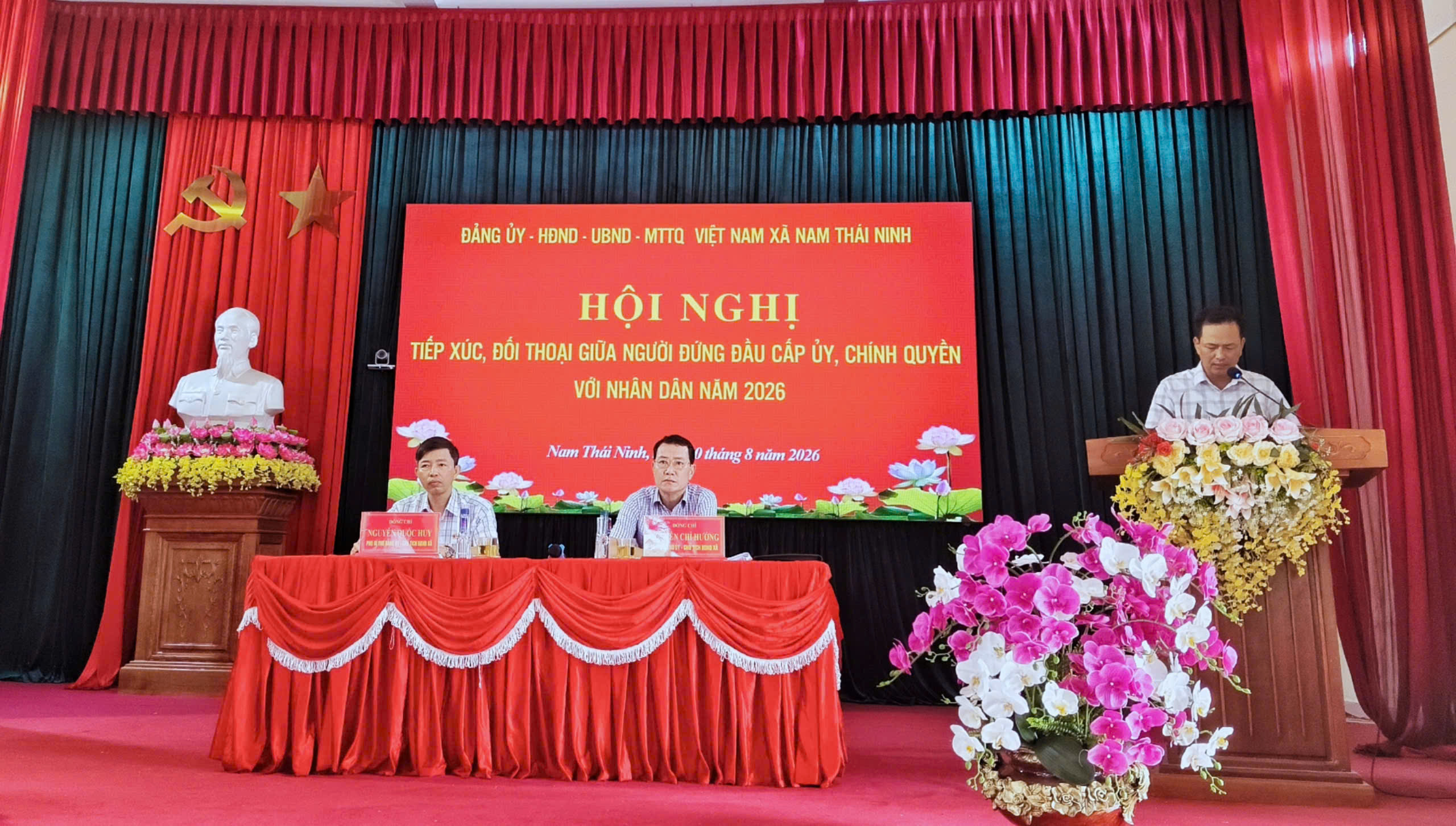 XÃ NAM THÁI NINH TỔ CHỨC HỘI NGHỊ TIẾP XÚC, ĐỐI THOẠI TRỰC TIẾP GIỮA NGƯỜI ĐỨNG ĐẦU CẤP ỦY, CHÍNH QUYỀN VỚI NHÂN DÂN NĂM 2026.