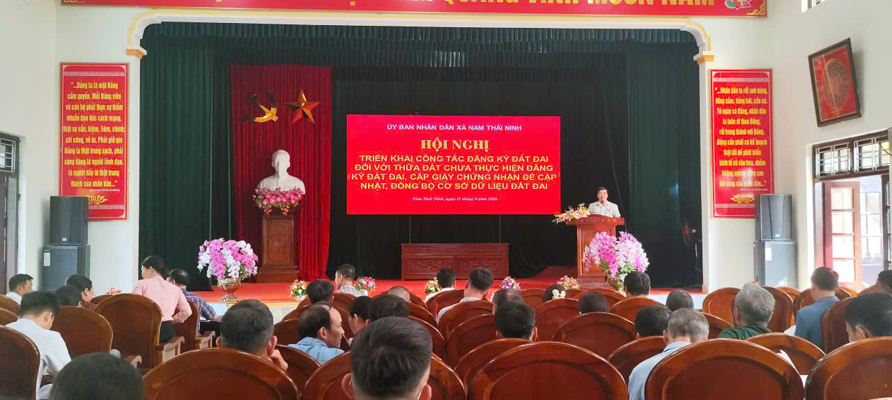 NAM THÁI NINH TỔ CHỨC HỘI NGHỊ TRIỂN KHAI CÔNG TÁC ĐĂNG KÝ ĐẤT ĐAI ĐỐI VỚI THỬA ĐẤT CHƯA THỰC HIỆN ĐĂNG KÝ ĐẤT ĐAI, ĐỒNG BỘ CƠ SỞ DỮ LIỆU ĐẤT ĐAI