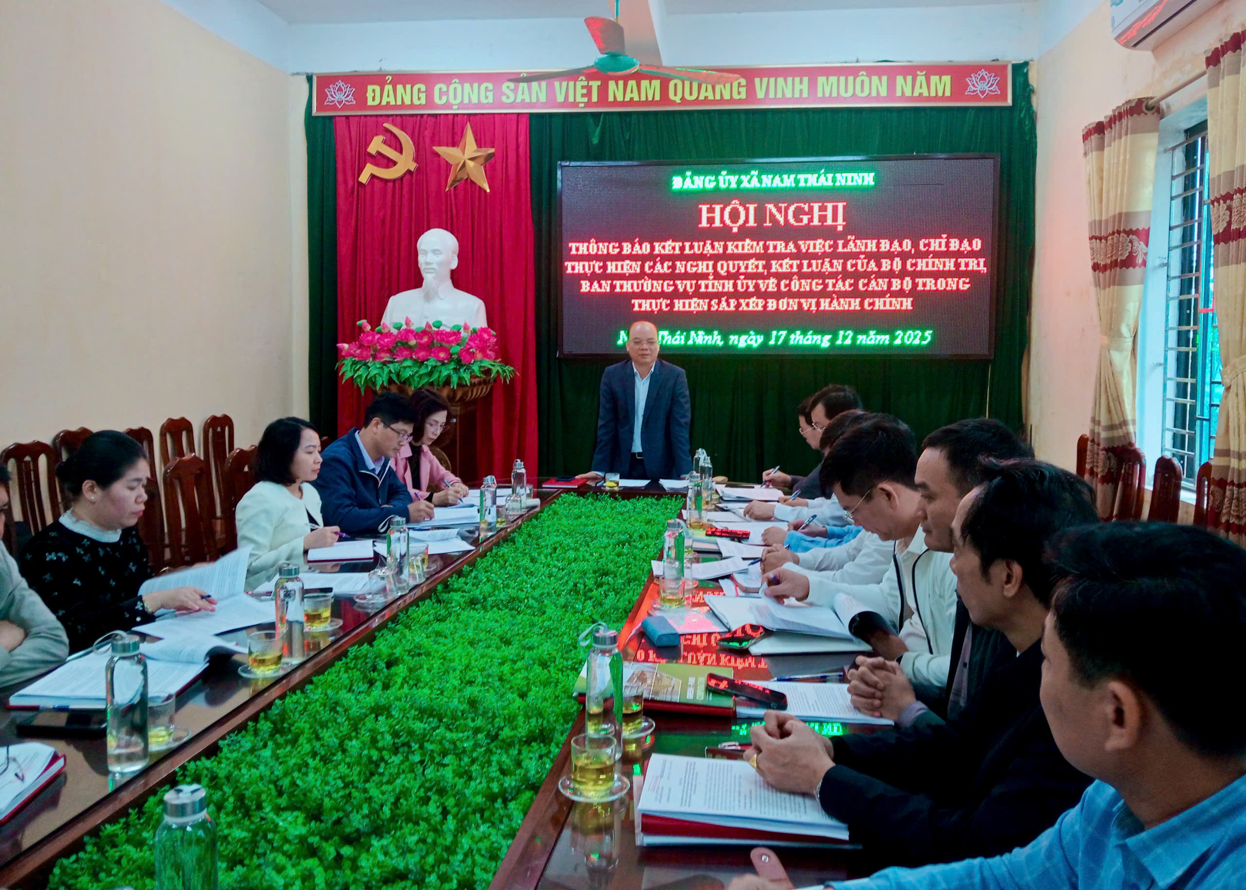 KIỂM TRA CÔNG TÁC CÁN BỘ TRONG SẮP XẾP HÀNH CHÍNH  TẠI XÃ NAM THÁI NINH