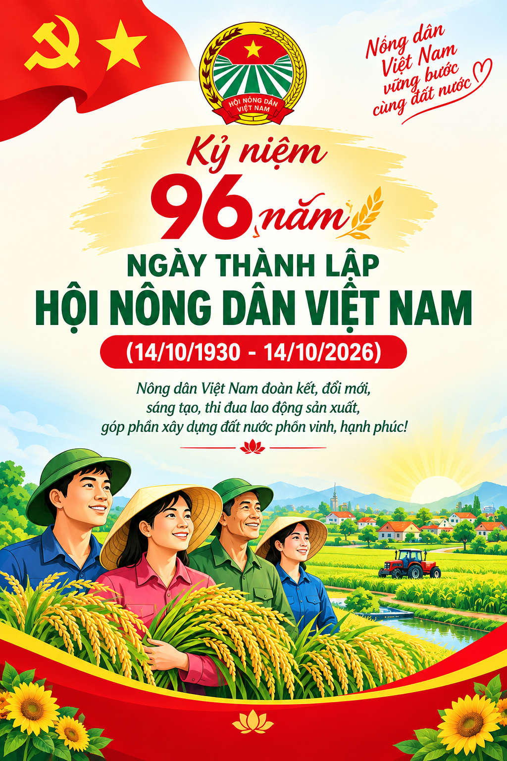 KỶ NIỆM 96 NĂM NGÀY TRUYỀN THỐNG HỘI NÔNG DÂN VIỆT NAM (14/10/1930-14/10/2026)